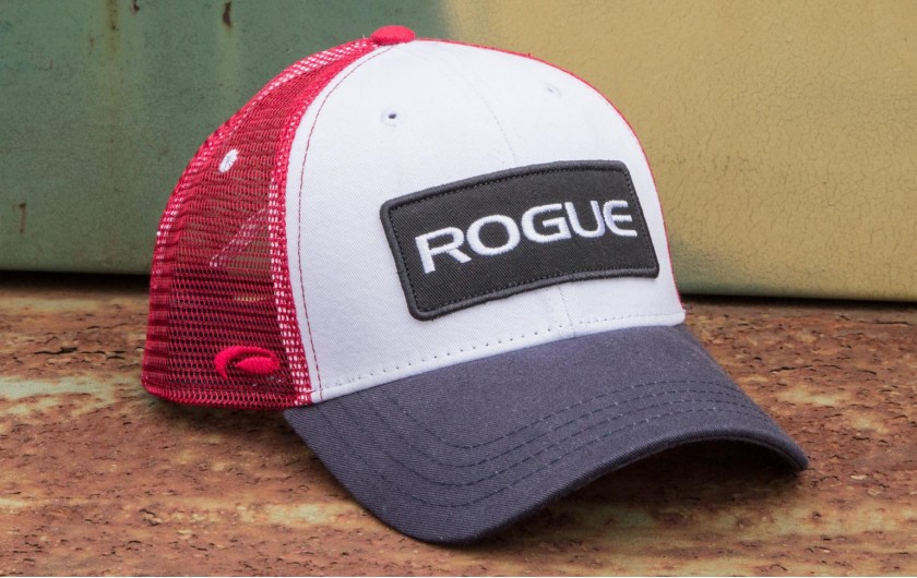 ROGUE PATCH TRUCKER HAT RED WHITE BLUE
